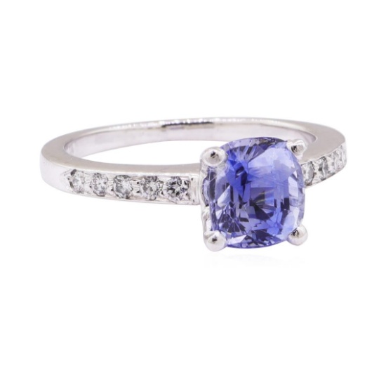 2.06 ctw Blue Sapphire and Diamond Ring - Platinum