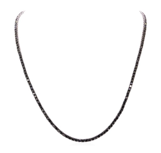 23.05 ctw Black Diamond Necklace - 14KT White Gold