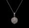 0.55 ctw Diamond Pendant With Chain - 14KT White Gold