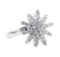 0.60 ctw Diamond Starburst Ring - 14KT White Gold