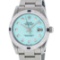 Rolex Womens Midsize 31mm Blue Diamond & Sapphire Datejust Wristwatch