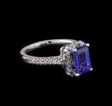 2.17 ctw Tanzanite and Diamond Ring - 14KT White Gold