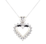 1.03 ctw Diamond Pendant And Chain - 14KT White Gold