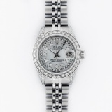 Rolex Ladies Stainless Steel 26MM MOP Diamond Lugs Datejust Wristwatch