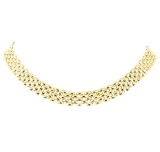 17.75 Inch Five Row Panther Link Chain - 18KT Yellow Gold