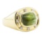 6.40 ctw Green Tourmaline And Diamond Ring - 14KT Yellow Gold