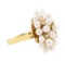 0.12 ctw Diamond and Freshwater Pearl Cluster Ring - 14KT Yellow Gold