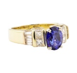 2.41 ctw Blue Sapphire And Diamond Ring - 14KT Yellow Gold