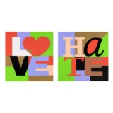 Love & Hate Set by Steve Kaufman (1960-2010)