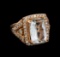 14KT Rose Gold 7.96 ctw Aquamarine and Diamond Ring