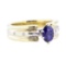 1.28 ctw Sapphire and Diamond Ring - 14KT Yellow and White Gold