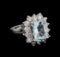 14KT White Gold 3.96 ctw Aquamarine and Diamond Ring