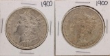 Lot of (2) 1900 $1 Morgan Silver Dollar Coins