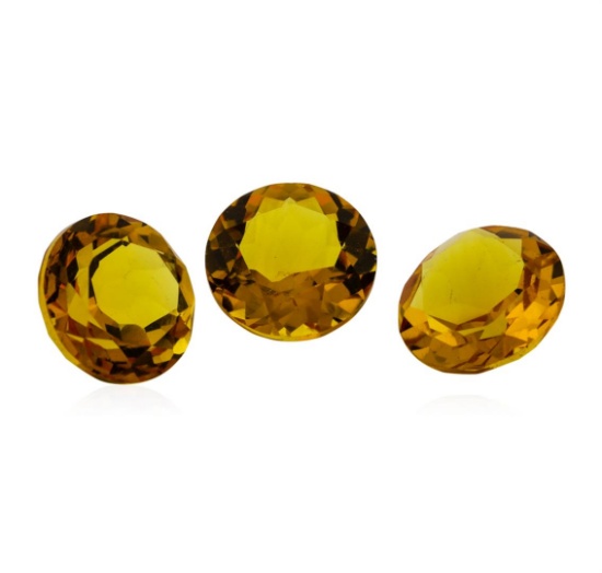 13.54 ctw.Natural Round Cut Citrine Quartz Parcel of Three