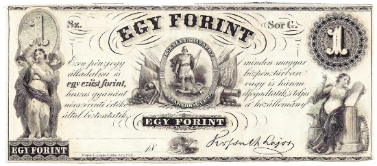 1800's $1 EGY Forint - Obsolete Note UNC