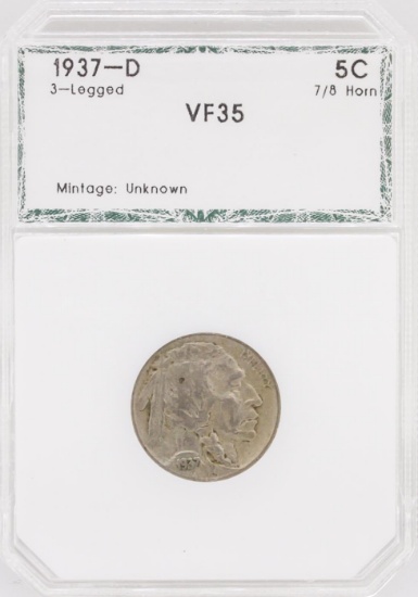 1937-D Nickel VF35 3-Legged Buffalo Coin