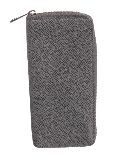 Louis Vuitton Gray Taiga Leather Vertical Zippy Wallet