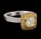 18KT Two-Tone Gold 1.43 ctw Fancy Light Yellow Diamond Ring