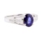 1.62 ctw Sapphire And Diamond Ring - 18KT White Gold