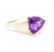 1.70 ctw Amethyst and Diamond Ring - 14KT Yellow Gold