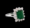 14KT White Gold 2.61 ctw Emerald and Diamond Ring