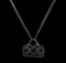 1.75 ctw Sapphire and Diamond Pendant With Chain - 18KT White Gold