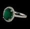 3.45 ctw Emerald and Diamond Ring - 14KT White Gold