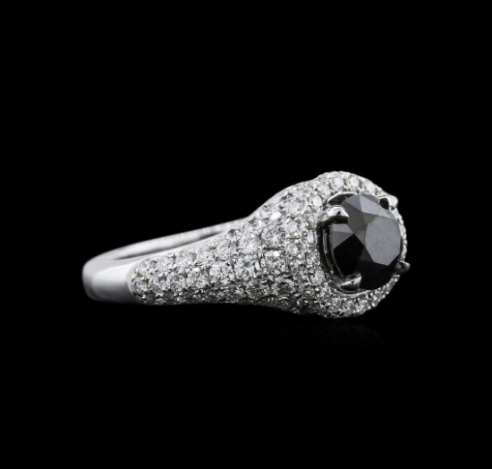 2.45 ctw Black Diamond Ring - 18KT White Gold