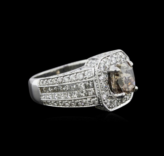 7.89 ctw Fancy Brown Diamond Ring - 14KT White Gold