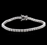 14KT White Gold 4.49 ctw Diamond Tennis Bracelet