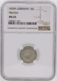 1850A Germany 1 Silber Groschen Prussia Coin NGC MS65