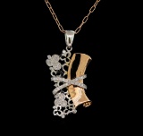 14KT Two-Tone Gold 1.45 ctw Diamond Pendant With Chain
