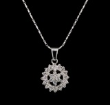 14KT White Gold 0.71 ctw Diamond Pendant With Chain