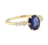 1.43 ctw Sapphire and Diamond Ring - 14KT Yellow Gold