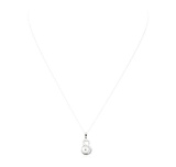 0.03 ctw Diamond and Silver Pearl Infinity Motif Pendant with Chain - 10KT White