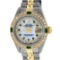 Rolex Ladies 2 Tone 14K MOP Sapphire & Emerald  Datejust Wriswatch