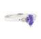 0.79 ctw Tanzanite and Diamond Ring - 14KT White Gold