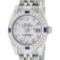 Rolex Ladies Stainless Steel Quickset Mother Of Pearl Diamond & Sapphire Datejus