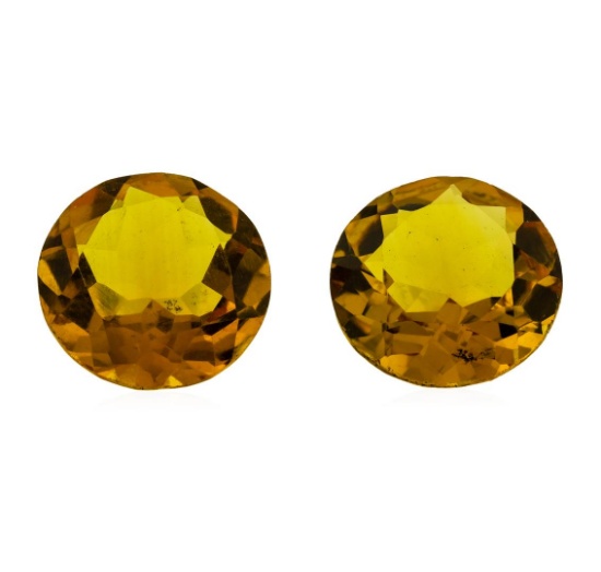 9.61 ctw.Natural Round Cut Citrine Quartz Parcel of Two