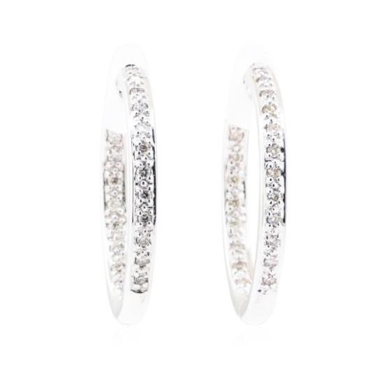 0.40 ctw Diamond Earrings - 14KT White Gold