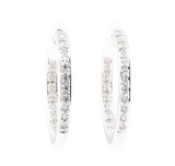 0.40 ctw Diamond Earrings - 14KT White Gold