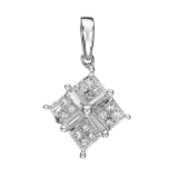 14k White Gold  0.46CTW Diamond Pendant