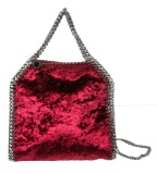 Stella McCartney Burgundy Velvet Falabella Mini Tote Crossbody Bag