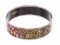 Hermes Multicolor Palladium-Plated Printed Enamel Bangle