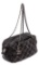 Chanel Black Quilted Nylon Tweed On Stitch Bowler Bag