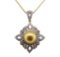 Pearl and Diamond Pendant With Chain - 18KT Yellow Gold