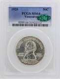 1925 Fort Vancouver Centennial Half Dollar PCGS Graded MS64 CAC