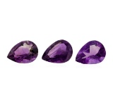 20.50 ctw.Natural Pear Cut Amethyst Parcel of Three