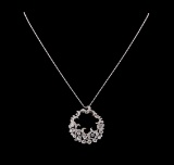 14KT White Gold 3.14 ctw Diamond Pendant With Chain