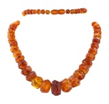 Thirty Three and a Half Inch Vintage Faceted Baltic Amber Necklace